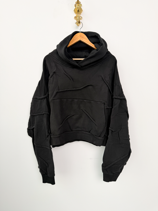 Wrinkle Hoodie-Black-L,XXL
