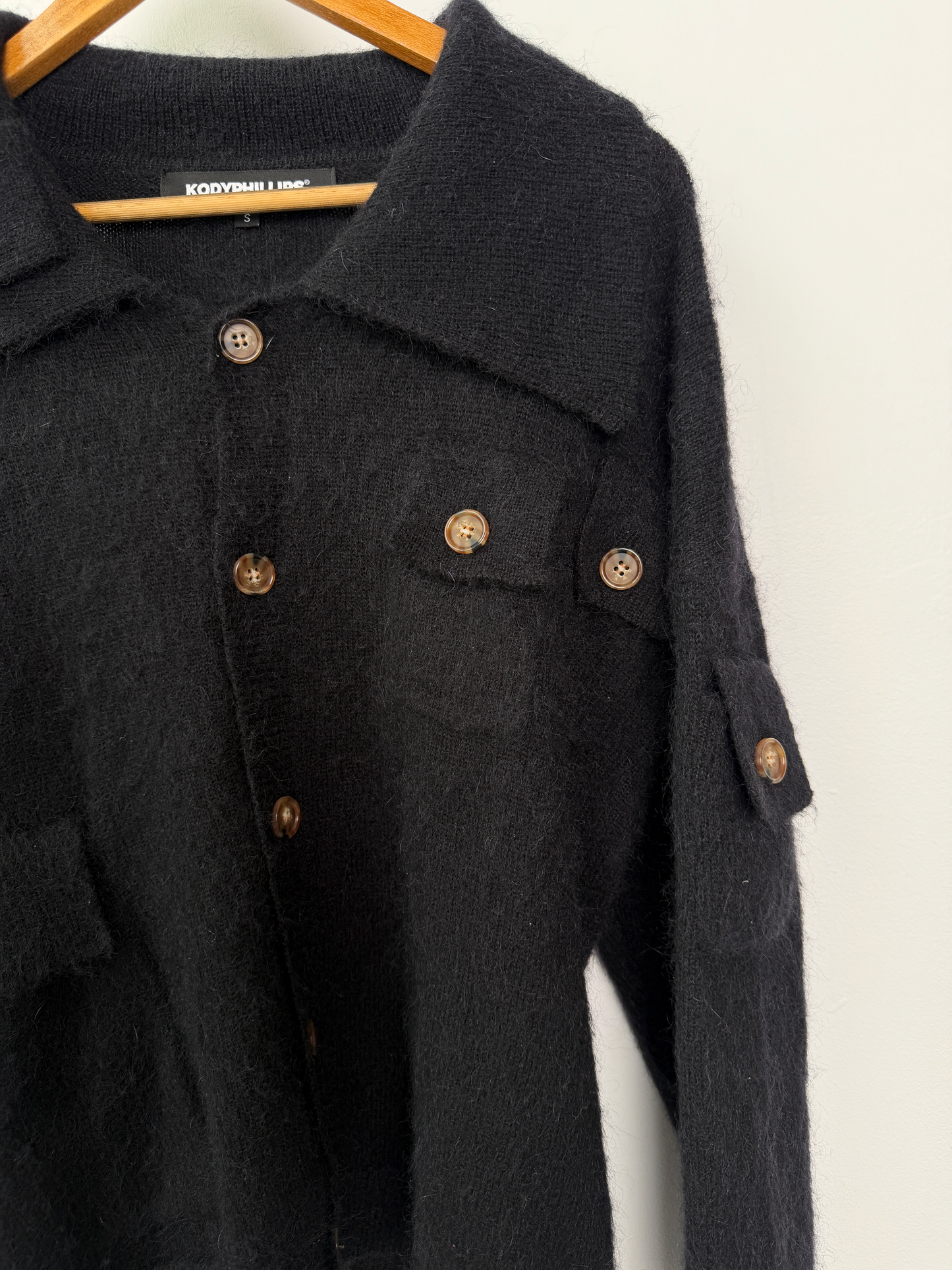 Mohair Cargo Cardigan Black - M