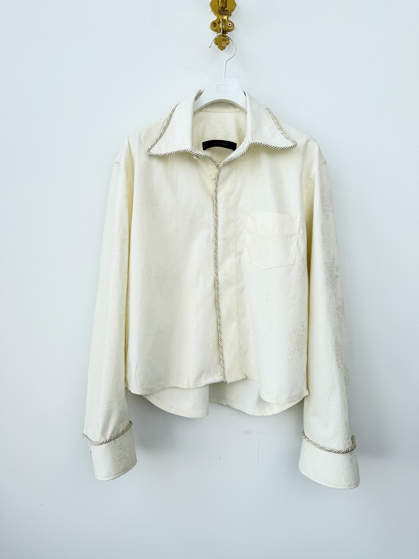 LS Emb. Lasso Shirt Ivory Lace -  M