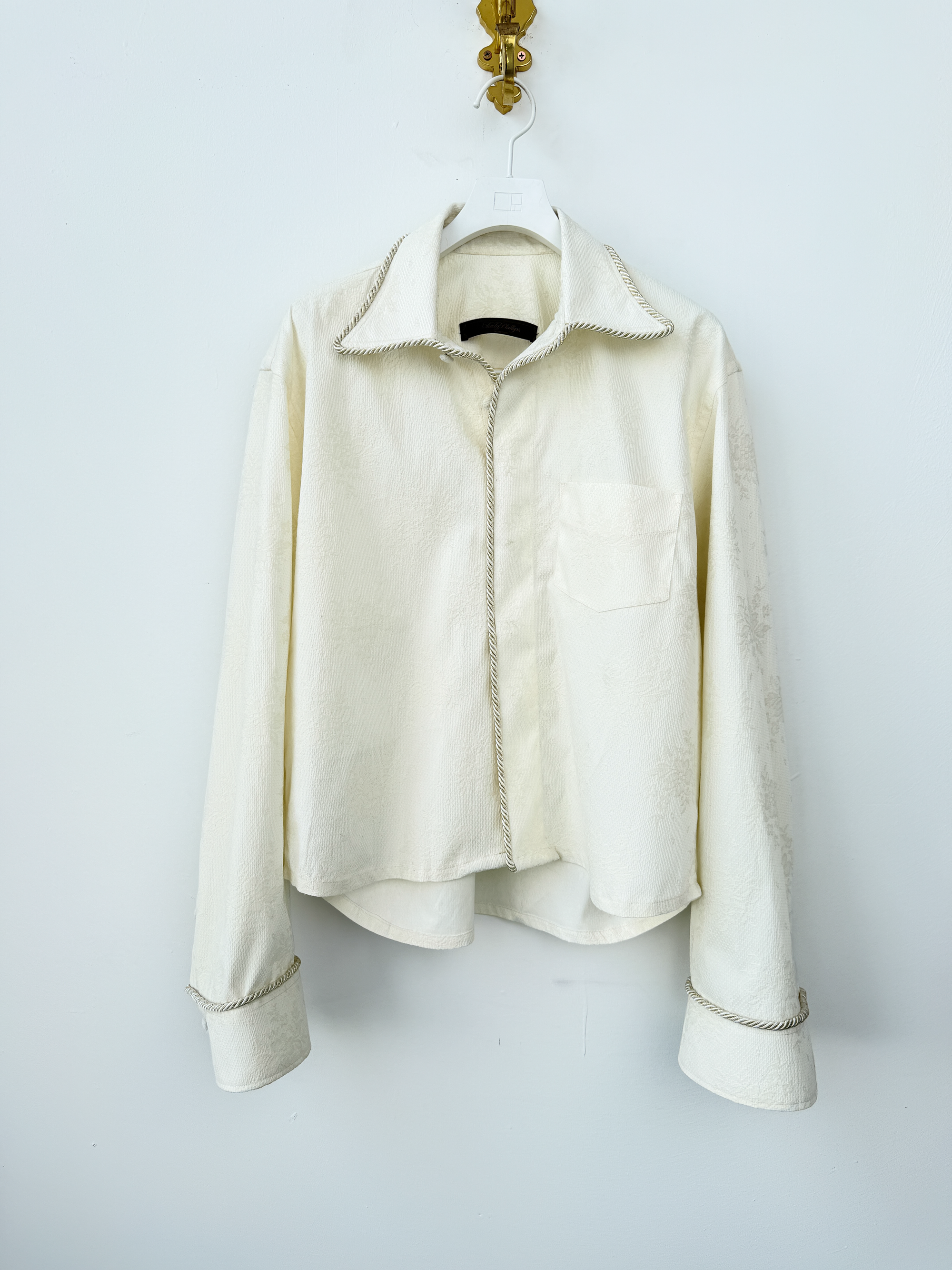 LS Emb. Lasso Shirt Ivory Lace -  M