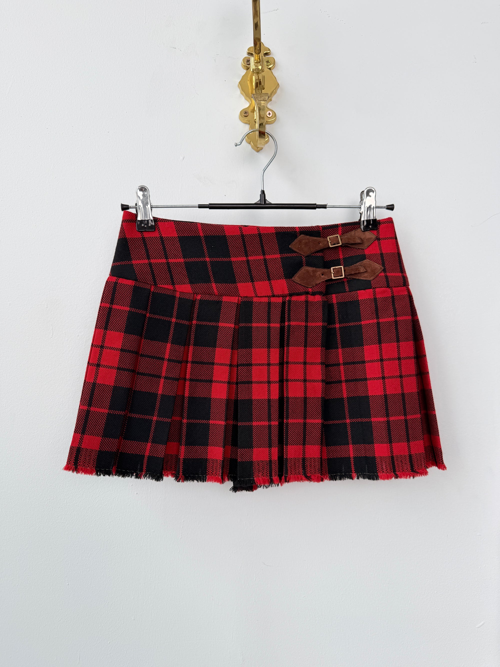 Plaid Skirt - Red
