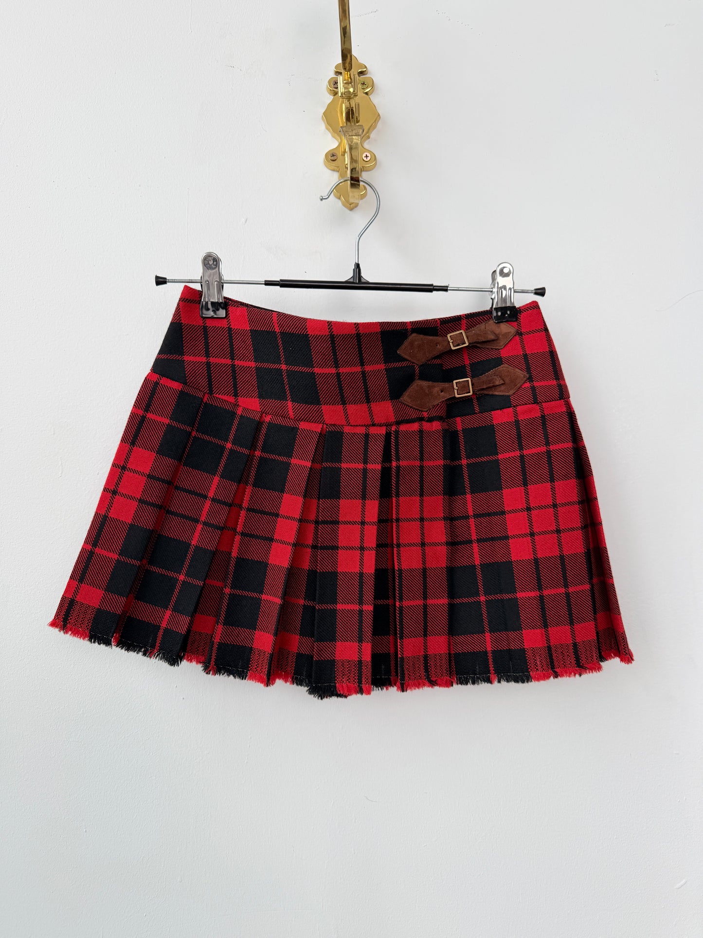 Plaid Skirt - Red