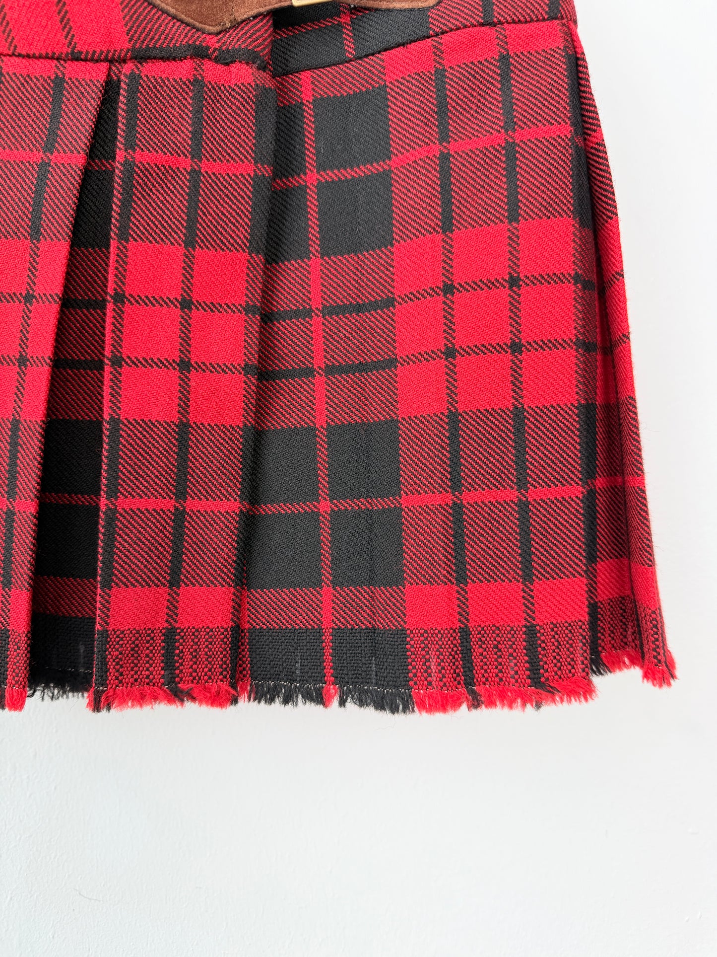 Plaid Skirt - Red