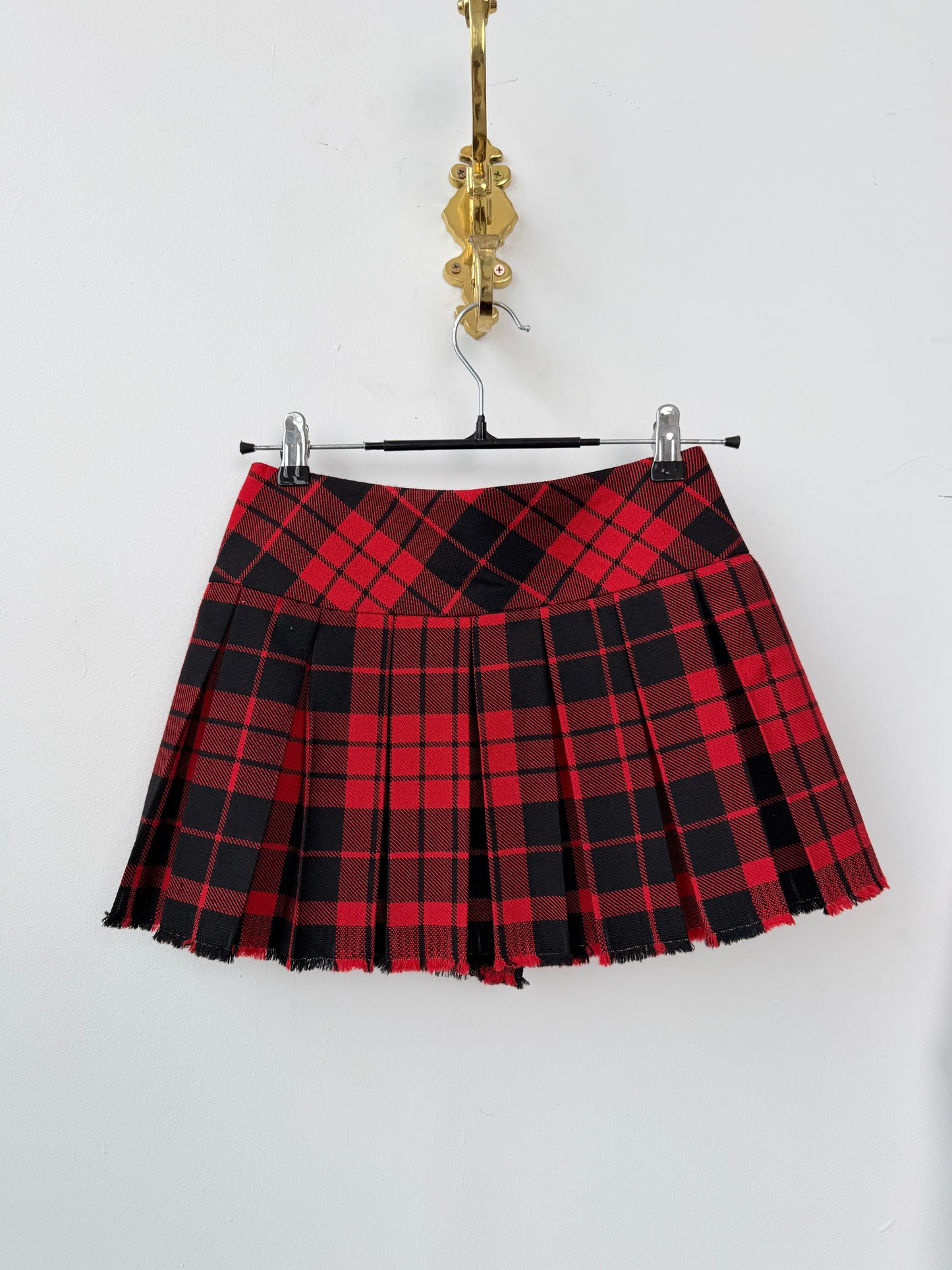 Plaid Skirt - Red