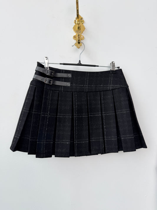 Plaid Skirt - Black