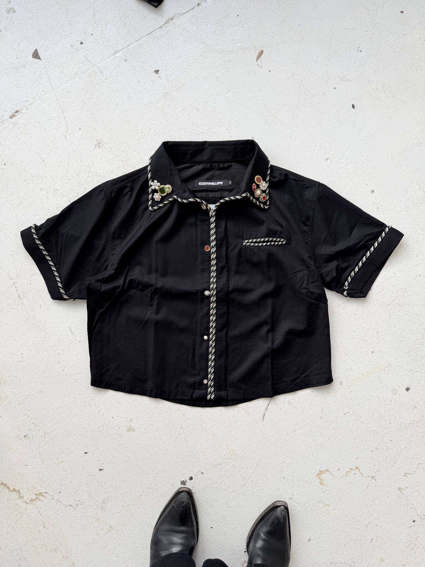 Embellished Lasso Shirt 2.0- CLASSIC BLACK