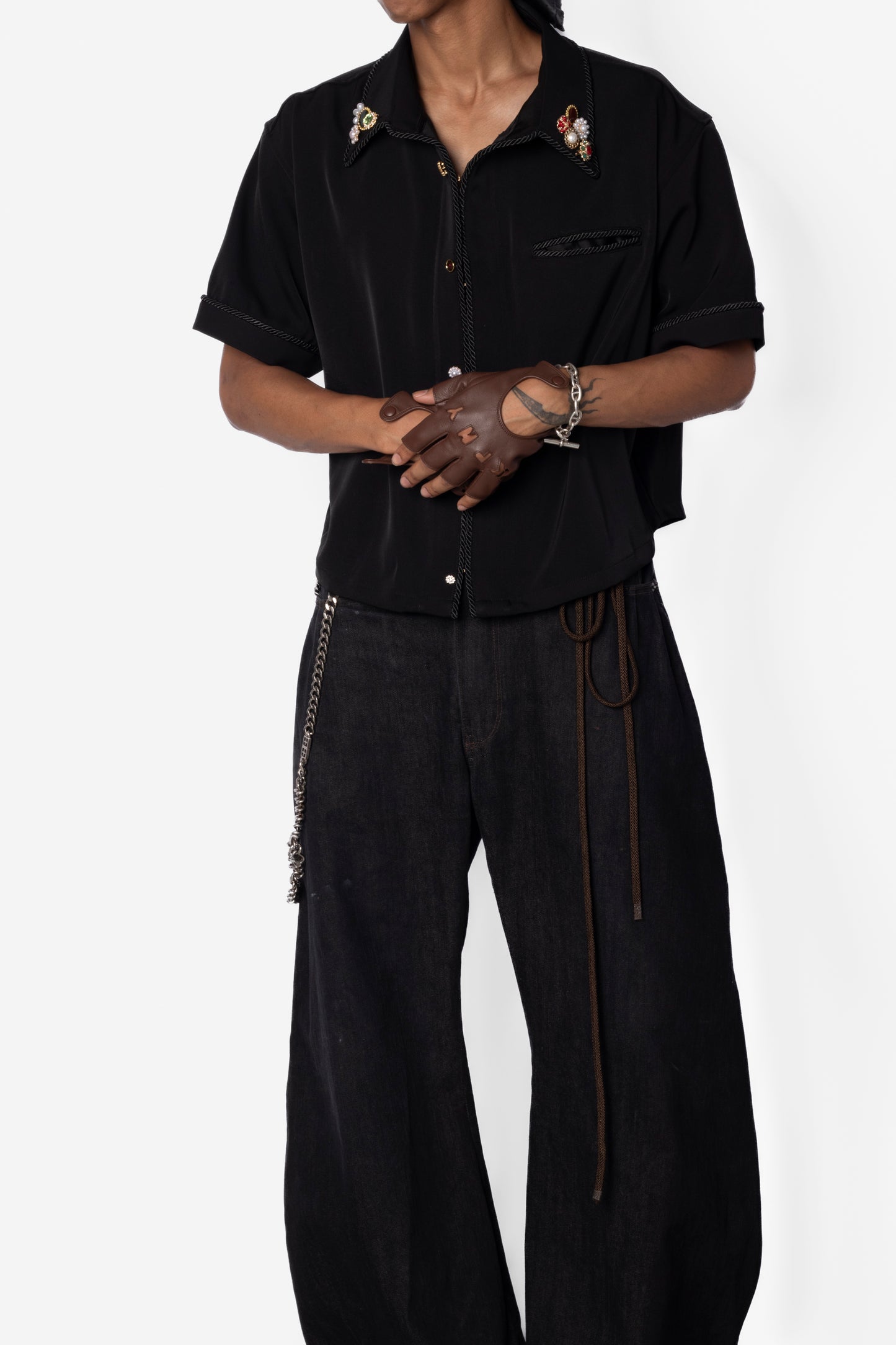 Embellished Lasso Shirt 2.0- ALL BLACK