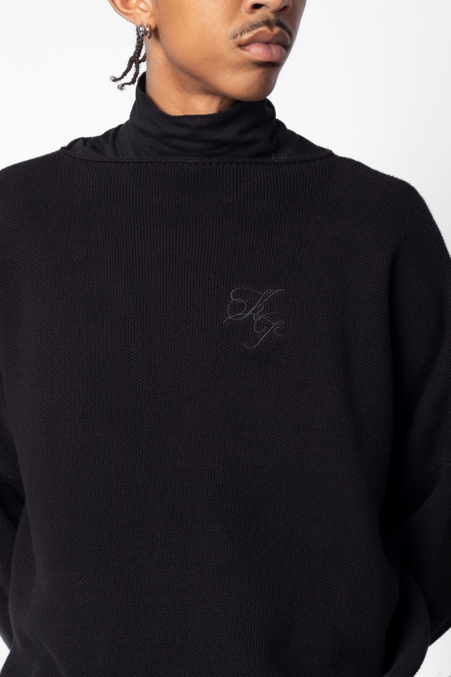 Boat Neck Sweater- Black