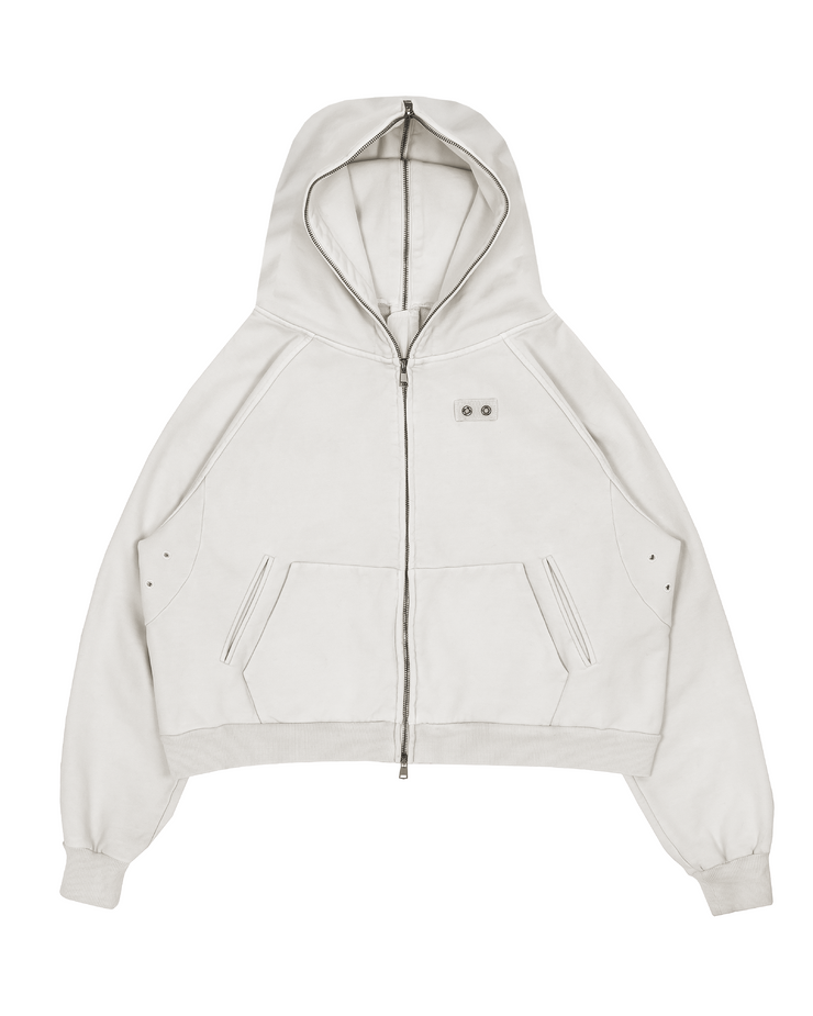 Full Zip Hoodie-Ivory