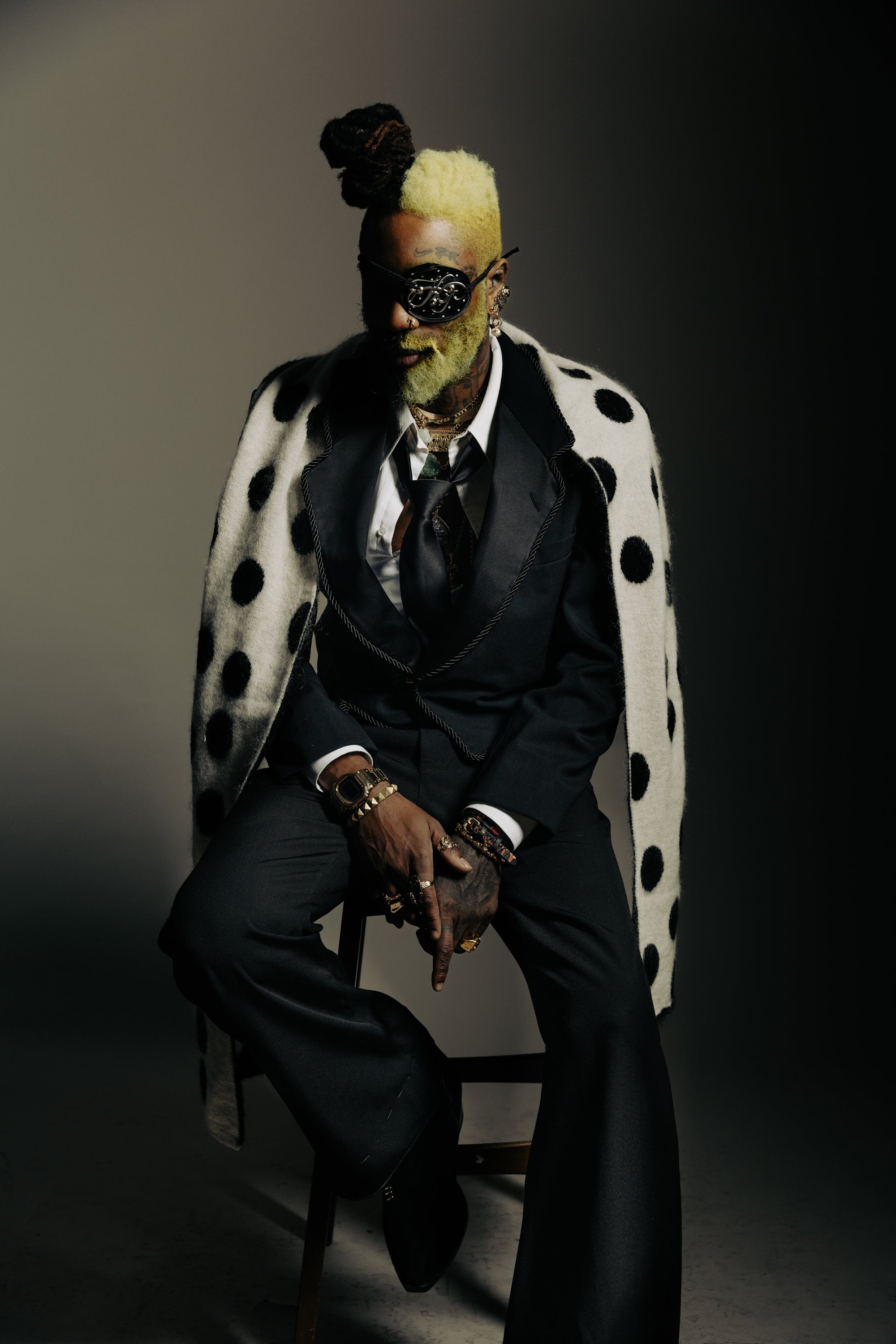 Polka Dot Scarf - Black & Ivory