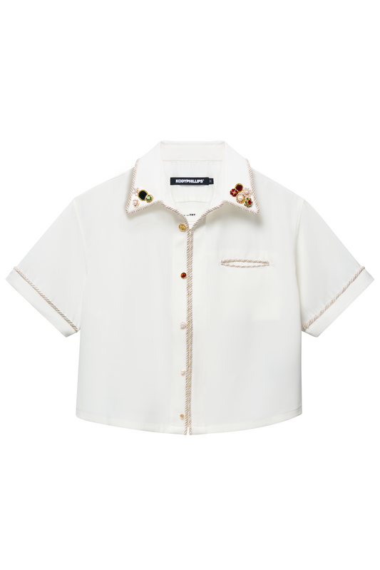 Embellished Lasso Shirt 2.0- IVORY