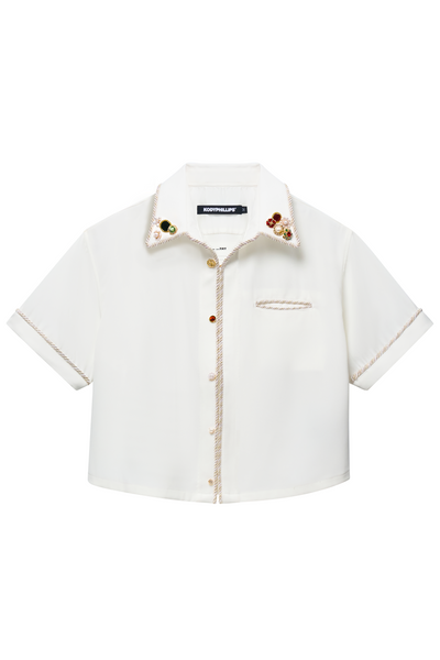 Embellished Lasso Shirt 2.0- IVORY – kodyphillips.com