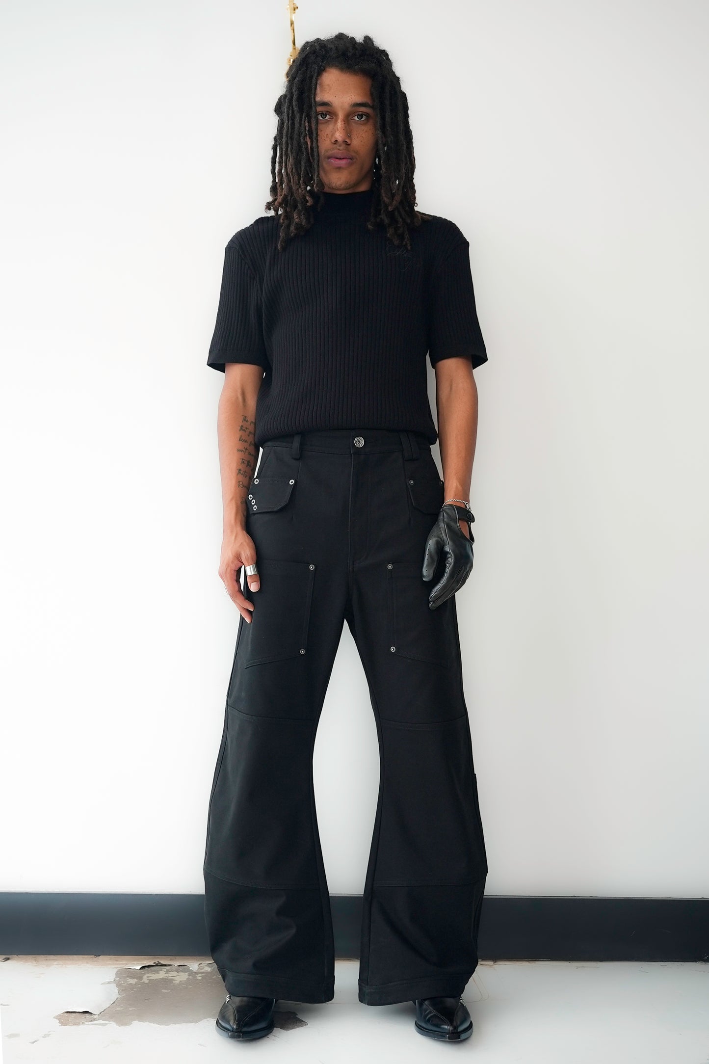 Mock Neck Tee - Black