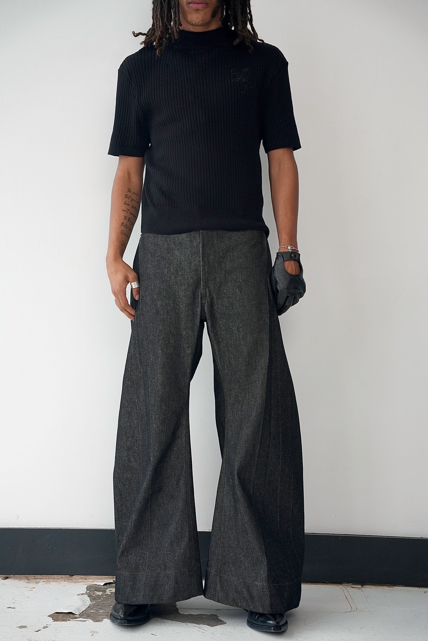 Mock Neck Tee - Black