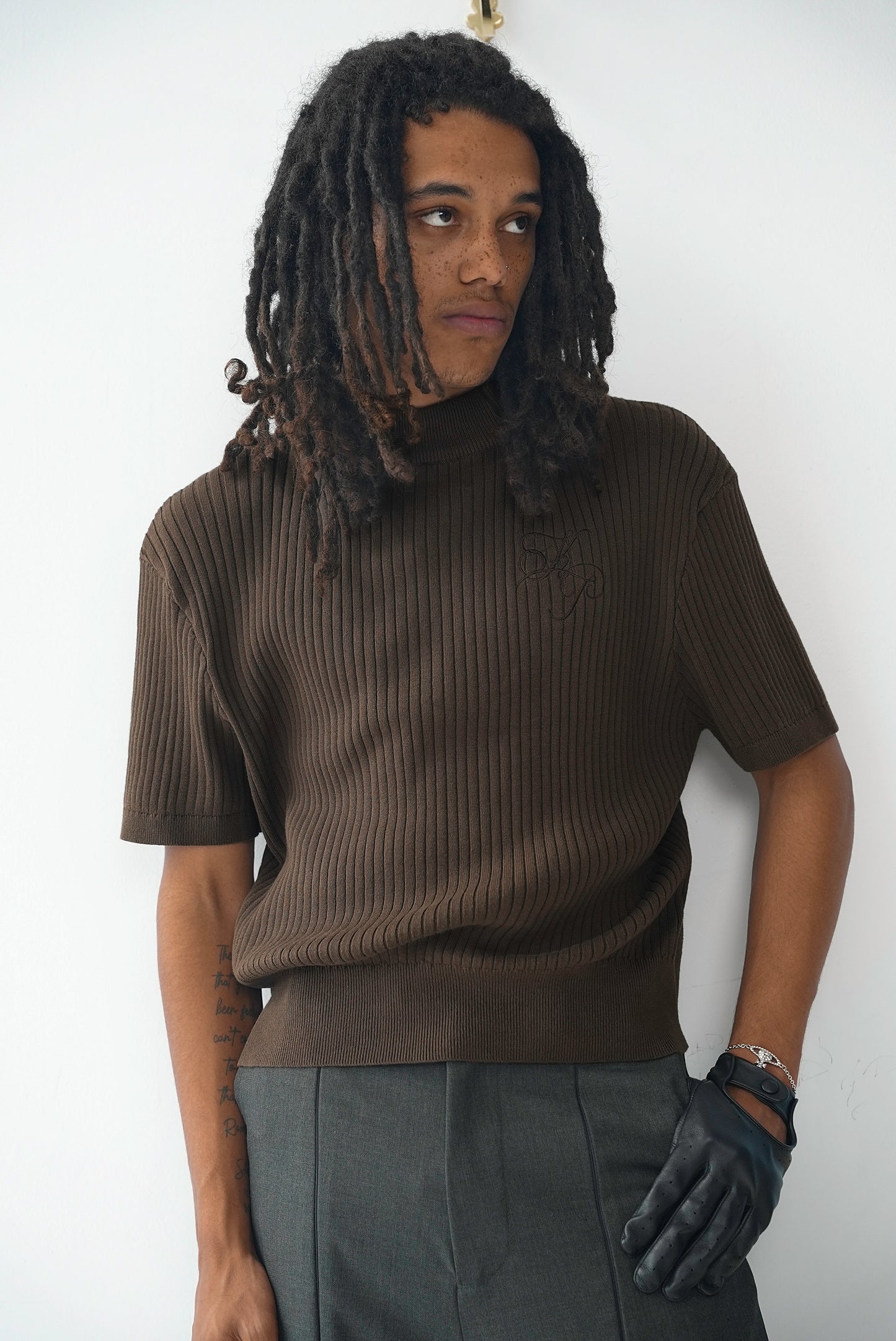 Mock Neck Tee - Tobacco