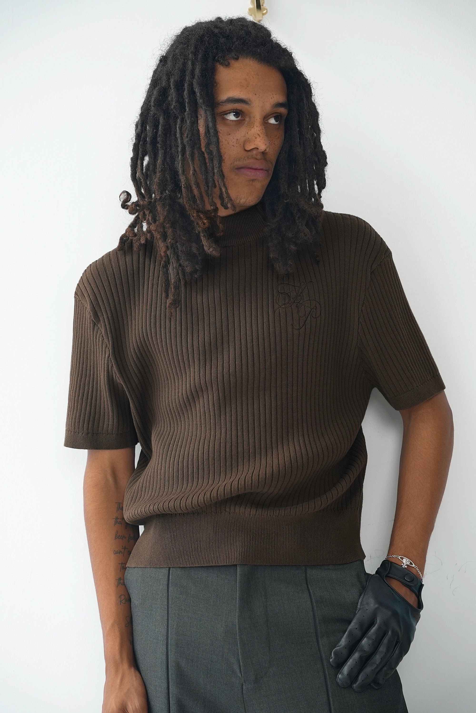 Mock Neck Tee - Tobacco