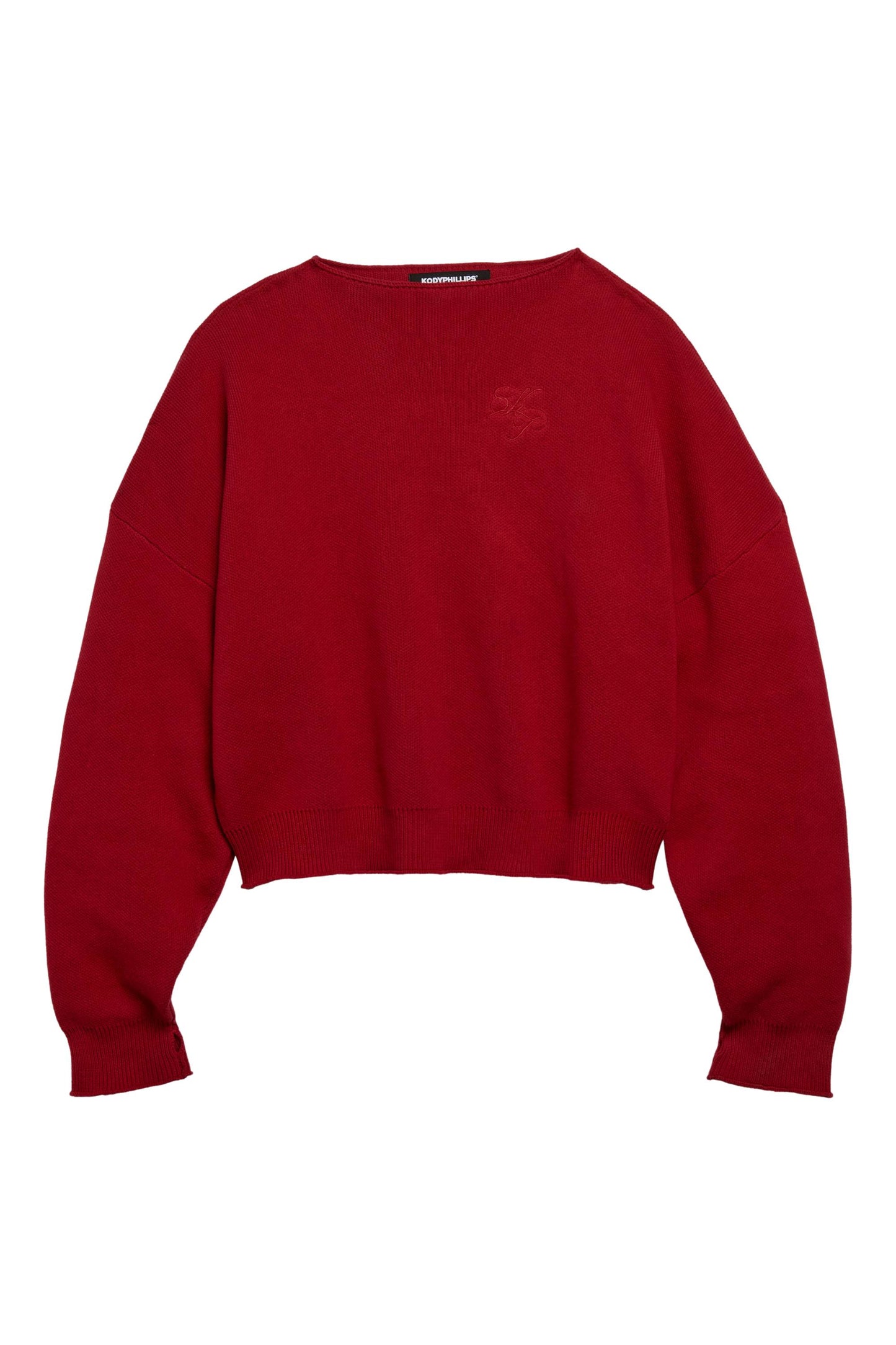 Boat Neck Sweater- Wine Burgundy
