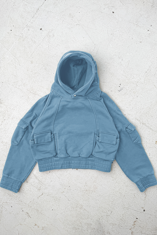 Pullover Cargo Hoodie - BB Blue