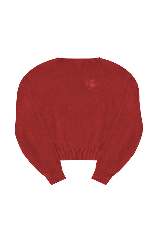 Boat Neck Sweater- Wine Burgundy