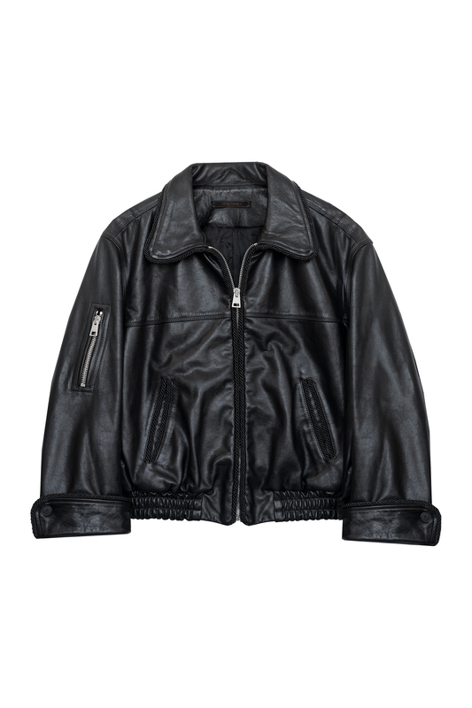 Leather Lasso Jacket- BLACK