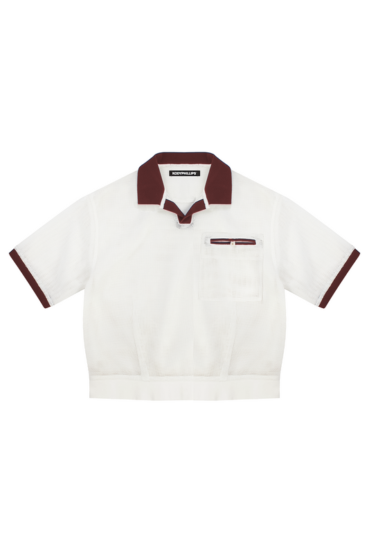 Mesh Polo- Maroon