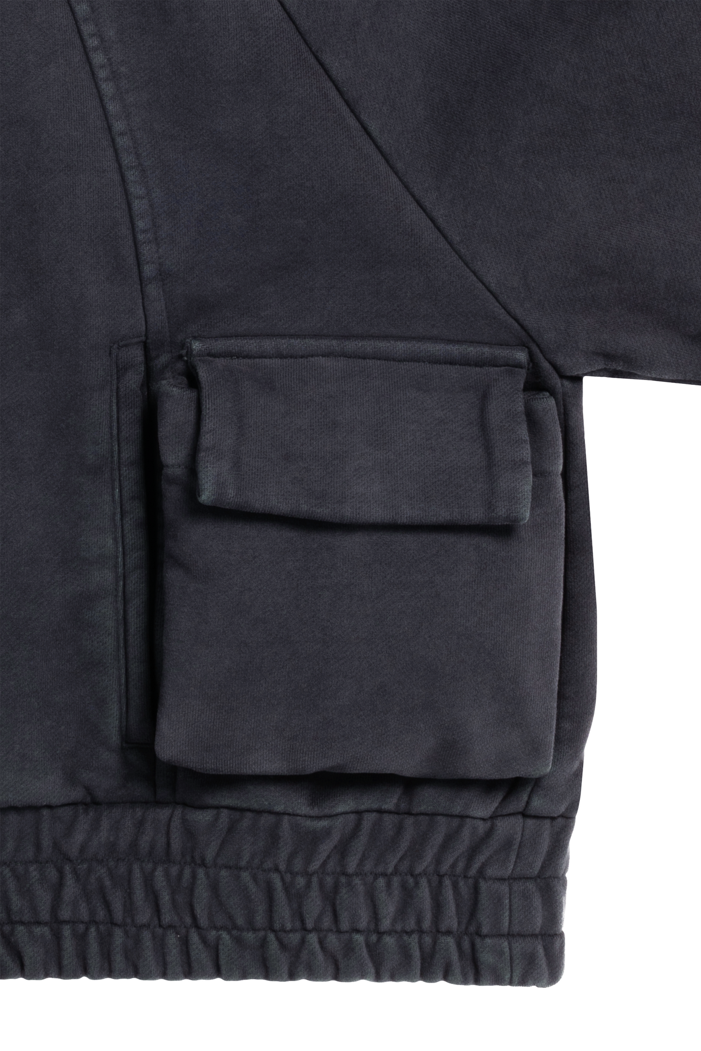 Zip Up Cargo Hoodie- NAVY
